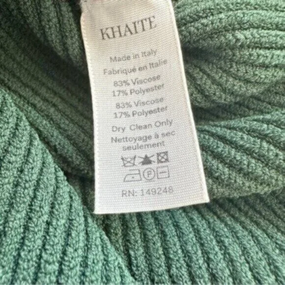 KHAITE Maddy Emerald Green Ribbed Knit Bustier Sweetheart Neckline Top Size M - Picture 13 of 13